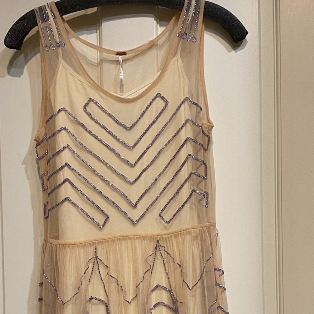 *NEW*Free People Embellished Sheer Tunic with Slip